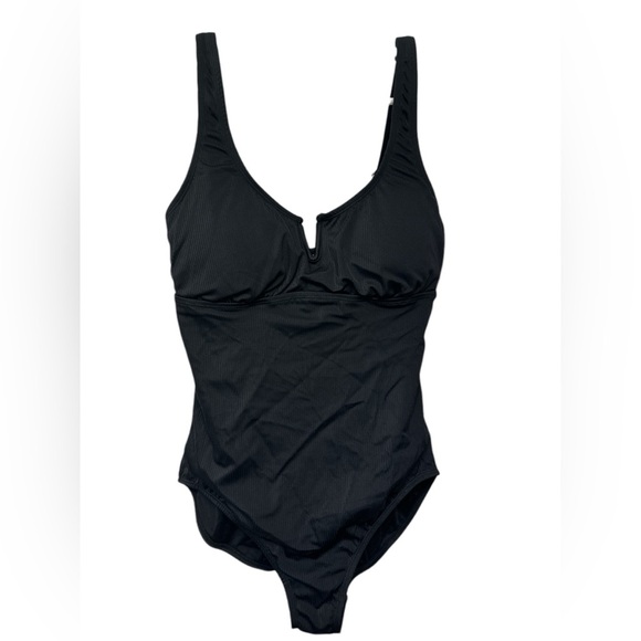 Anne Cole Ribbed Black One-Piece Swimsuit NWT - Picture 1 of 6